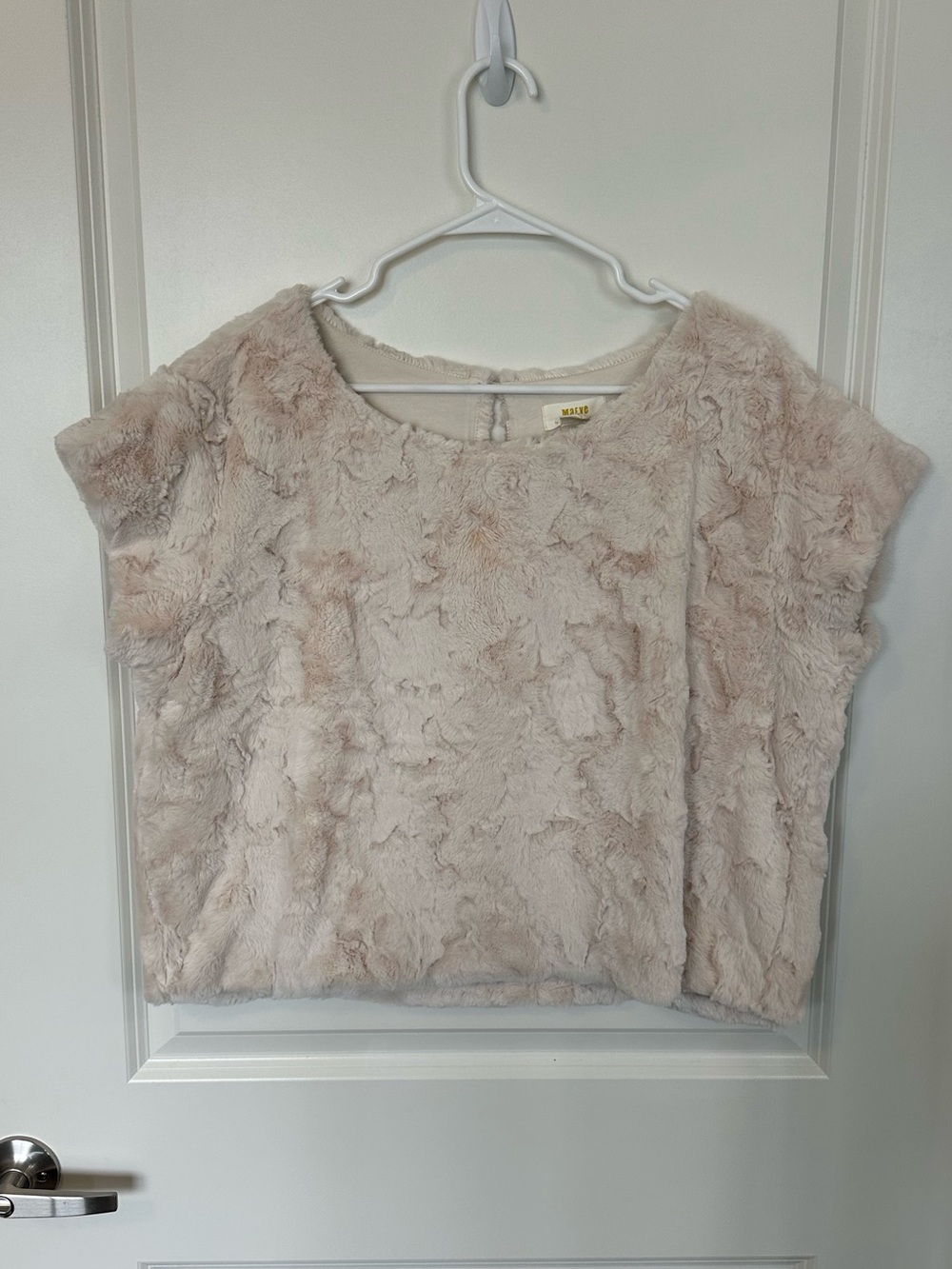 Anthropologie - L - Maeve Faux Fur Tee - Cream